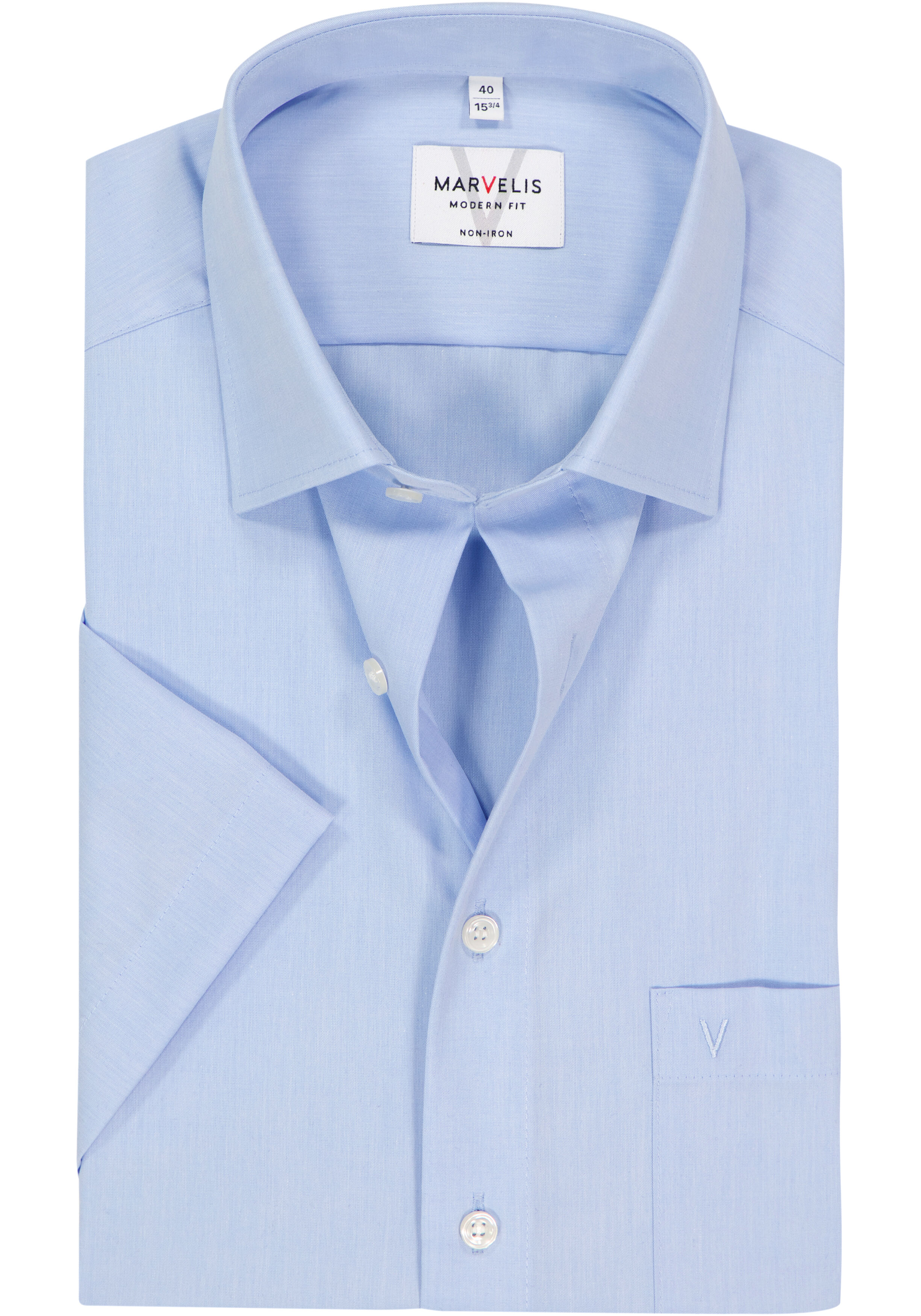 MARVELIS modern fit overhemd, korte mouw, lichtblauw
